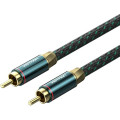 Vention Кабель AUX coaxial HiFi RCA M/M 8.0м OFC Silver, Zinc alloy, зелений, Vention