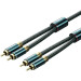 Vention Кабель AUX Audio HiFi 2RCAx2 M/M 3.0м, OFC Silver, Zinc alloy, зелений, Vention