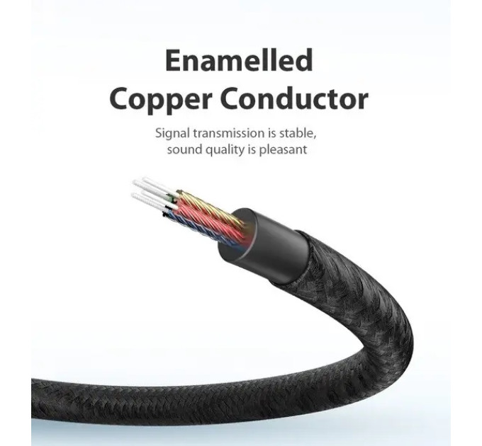 Vention Кабель AUX Audio TRS M/F 5.0м Gold-Plated, нейлонове обплетення, чорний Vention