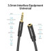 Vention Кабель AUX Audio TRS M/F 5.0м Gold-Plated, нейлонове обплетення, чорний Vention
