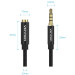 Vention Кабель AUX Audio TRS M/F 1.5м Gold-Plated, нейлонове обплетення, чорний Vention