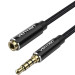 Vention Кабель AUX Audio TRS M/F 3.0м Gold-Plated, нейлонове обплетення, чорний Vention