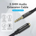 Vention Кабель AUX Audio TRS M/F 5.0м Gold-Plated, нейлонове обплетення, чорний Vention