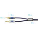 Vention HiFi Audio Speaker Cable 10.0м,Banana 2xM/M,4N OFC Silver, Gold-Plated,TPE + обплетення,Vention