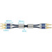Vention HiFi Audio Speaker Cable 1.5м,Banana-Spade 2xM/M,4N OFC Silver, Gold-Plated,TPE + обплетення,Vention