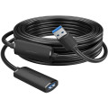 Vention Кабель продовжувач USB 3.0 AM/AF 10.0м, активний, 2 підсилювачі, дод. живлення USB-C, чорний,Vention