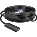 Vention Кабель продовжувач USB 3.0 AM/AF 10.0м, активний, 2 підсилювачі, дод. живлення USB-C, чорний,Vention