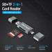 Vention Card Reader USB 3.0, 2-слота SD/TF, USB-A/USB-C/Micro USB, Aluminum Alloy ,чорний Vention