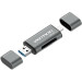 Vention Card Reader USB 3.0, 2-слота SD/TF, USB-A/USB-C/Micro USB, Aluminum Alloy ,чорний Vention