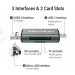Vention Card Reader USB 3.0, 2-слота SD/TF, USB-A/USB-C/Micro USB, Aluminum Alloy ,чорний Vention