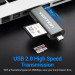 Vention Card Reader USB 2.0, 2-слота SD/TF, USB-A/USB-C/Micro-B, Aluminum  Alloy, чорний Vention