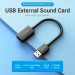 Vention Звукова карта USB AUX jack, 1*TRS, 0.15м, OMTP/CTIA, чіп шумозаглушення,  чорна Vention