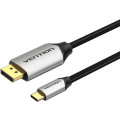 Vention Кабель USB 3.1 Type-C M - DisplayPort M, 1.5м v.2.1 16K30Hz Aluminum Alloy сірий Vention