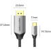 Vention Кабель USB 3.1 Type-C M - DisplayPort M, 1.5м v.2.1 16K30Hz Aluminum Alloy сірий Vention
