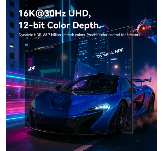 Vention Кабель USB 3.1 Type-C M - DisplayPort M, 1.5м v.2.1 16K30Hz Aluminum Alloy сірий Vention