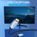 Vention Кабель USB 3.1 Type-C M - DisplayPort M, 1.0м v.1.4 4K60Hz Aluminum Alloy чорний Vention