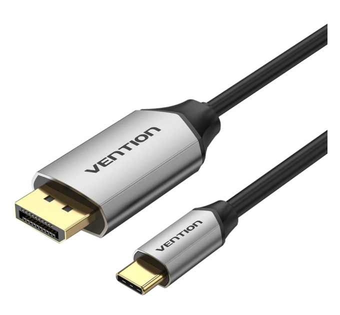 Vention Кабель USB 3.1 Type-C M - DisplayPort M, 1.0м v.1.4 4K60Hz Aluminum Alloy чорний Vention