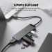 Vention Хаб USB 3.0 -> 4xUSB 3.0, 0.15м, з живленням Micro-USB,чорний Vention