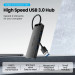 Vention Хаб USB 3.0 -> 4xUSB 3.0, 0.15м, з живленням Micro-USB,чорний Vention