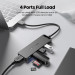 Vention Хаб USB 3.0 -> 4xUSB 3.0, 1.0м, з живленням Micro-USB,чорний Vention