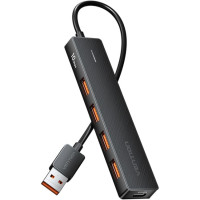 Хаб USB 3.0 -> 4xUSB 3.2 Gen2, 0.15м, USB-C 10Gbps 0.15m, чорний Vention