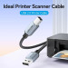 Vention Кабель USB 2.0 AM-BM, 5.0 м, 480Mbps Printer, обплетення сірий Vention