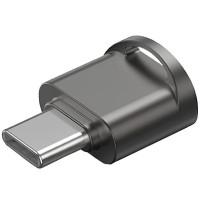 Card Reader USB 2.0 Type-C, 1-слот microSD, OTG 512 Гб, Aluminum Alloy, сірий Vention