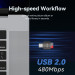 Vention Card Reader USB 2.0 Type-C, 1-слот microSD, OTG 512 Гб, Aluminum Alloy, сірий Vention