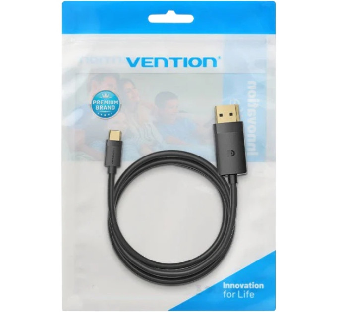 Vention Кабель USB 3.1 Type-C M - DisplayPort M, 2.0м, v.1.2, 4K60Hz, Aluminum Alloy чорний Vention