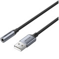 Vention Звукова карта USB AUX jack, TRRS, 0.25м, OMTP та CTIA, обплетення,  Vention