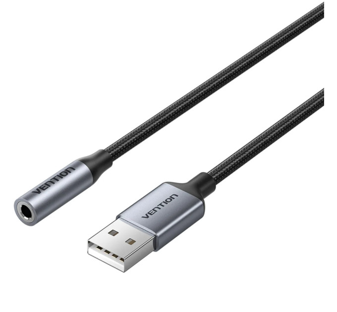 Vention Звукова карта USB AUX jack, TRRS, 0.25м, OMTP та CTIA, обплетення,  Vention