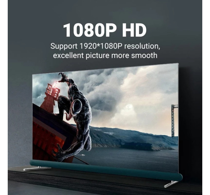 Vention Кабель VGA 15M-15M, 8.0м, з ферритами, чорний Vention