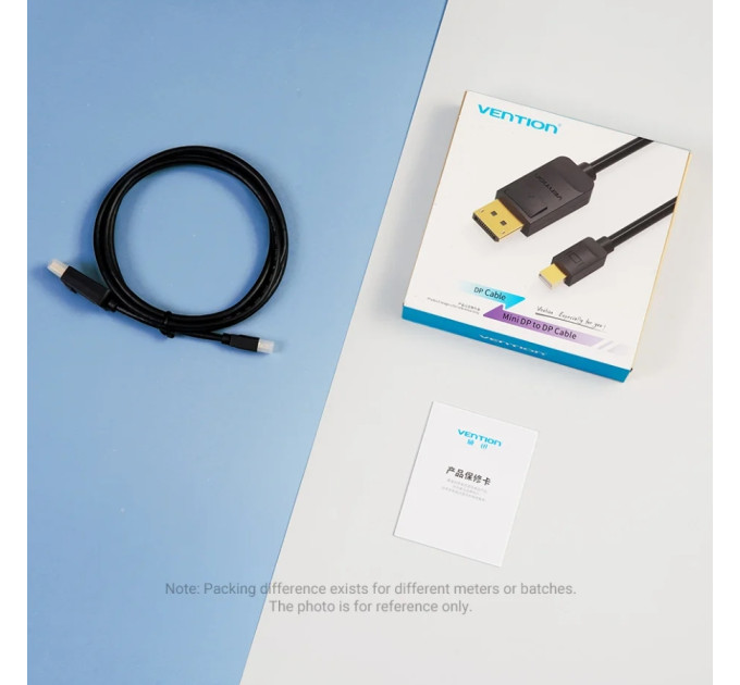 Vention Кабель Mini DisplayPort - DisplayPort M/M 2.0м, 4K 60Hz двонаправлений, чорний, Vention