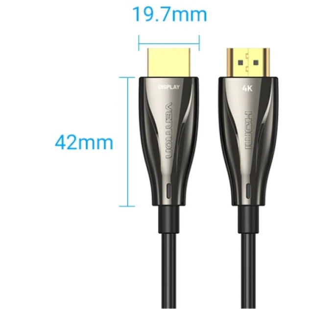 Vention Кабель HDMI M - M, 60.0 м, V2.0, Optical 4K 60Гц zinc alloy black Vention