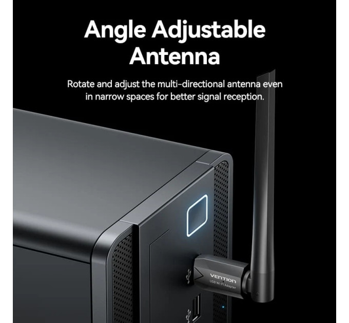 Vention Адаптер WiFi Vention 2.4GHz/5GHz 200/433 Мбіт/с, USB
