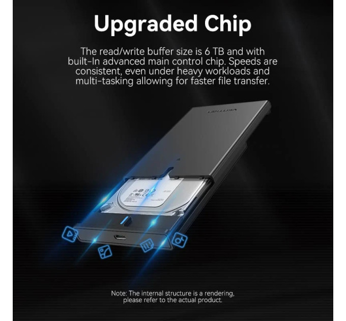 Vention Зовнішня кишеня для 2.5" HDD/SSD Type-C 3.1 Gen 2-C, 6 Gbps Black Vention