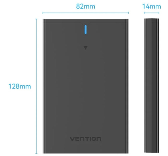 Vention Зовнішня кишеня для 2.5" HDD/SSD Type-C 3.1 Gen 2-C, 6 Gbps Black Vention