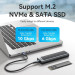 Vention Зовнішня кишеня для SSD M.2 (NVME) M Key/B+M Key, Type-C 3.2 GEN 2-C,10Gbps,  Aluminum сіра Vention