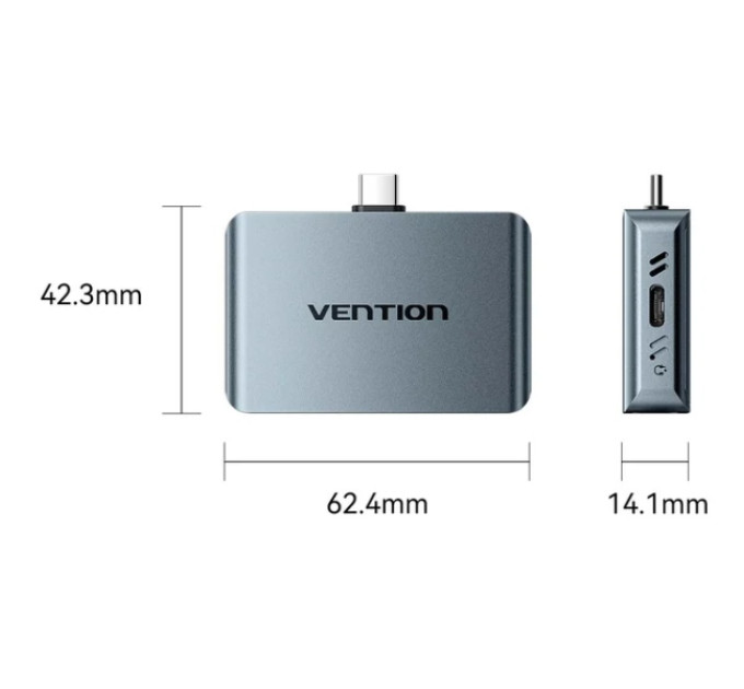 Vention Зовнішня кишеня для SSD M.2 (NVME) B&M Key/M Key,Type-С 3.2 Gen 2-C,10Gbps, живлення 85W PD, Vention