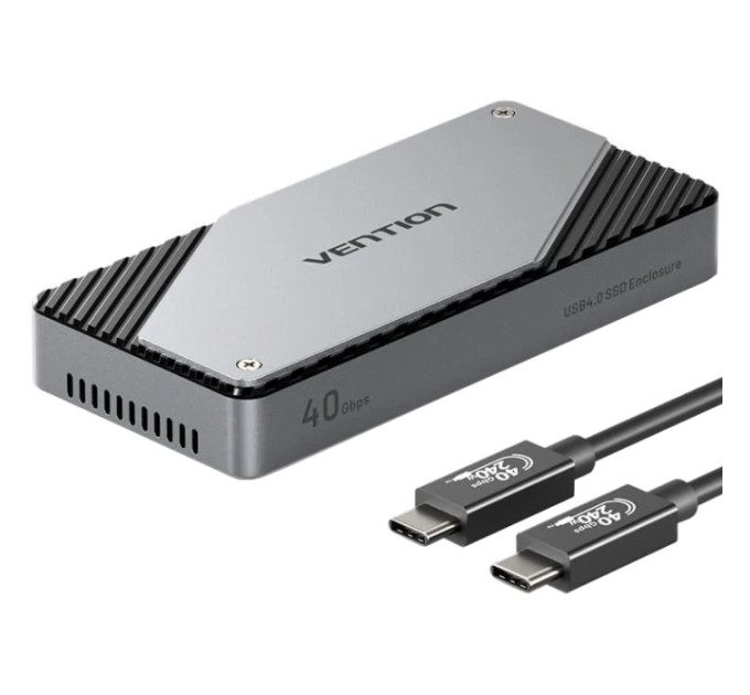 Vention Зовнішня кишеня для SSD M.2 (NVME) B&M Key/M Key USB Type-C 4.0, Aluminum Alloy, сіра Vention