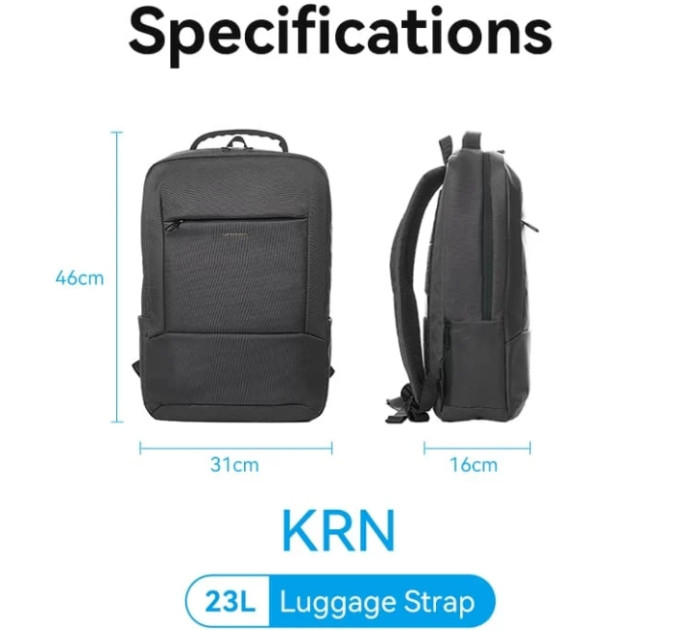 Vention Рюкзак для ноутбука 15.6" 23л, Vention KRN, сірий
