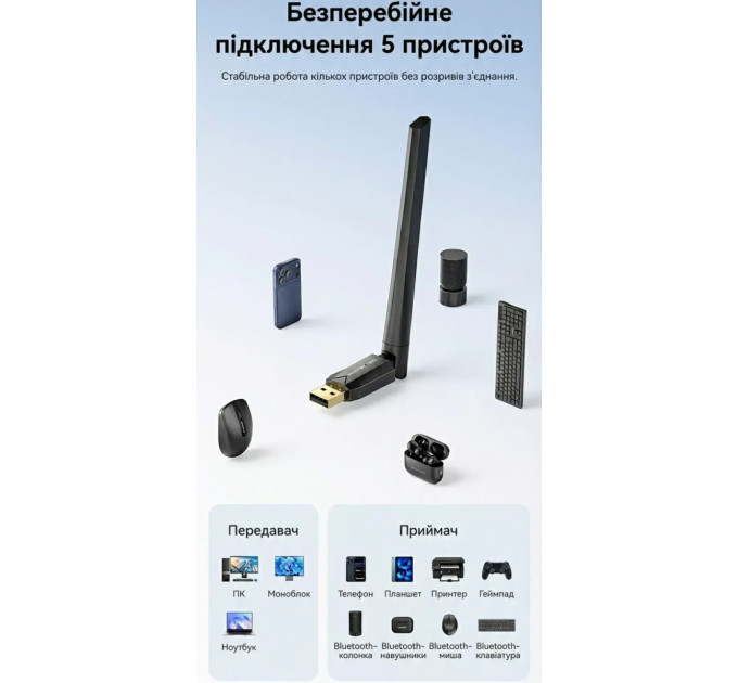 Vention Bluetooth USB adapter v6.0 200м Vention