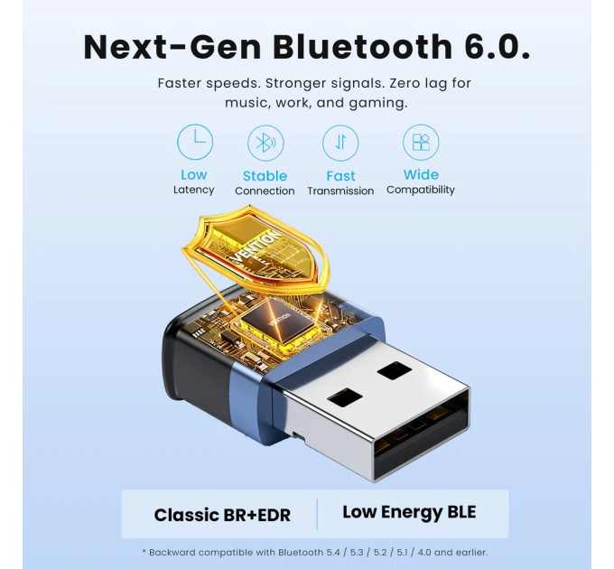 Vention Bluetooth USB adapter v6.3 20м Vention