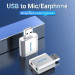 Vention Звукова карта USB AUX jack, 2*TRS (Mic + Ear), Aluminum alloy Vention