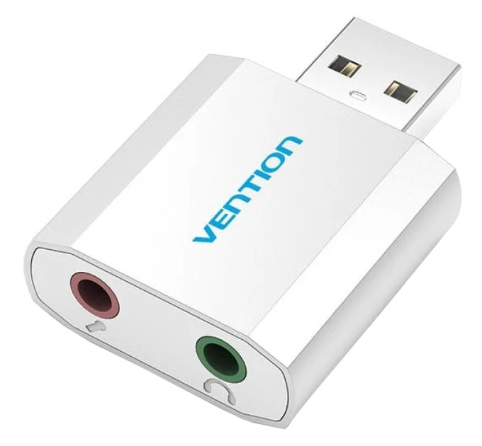 Vention Звукова карта USB AUX jack, 2*TRS (Mic + Ear), Aluminum alloy Vention