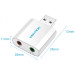 Vention Звукова карта USB AUX jack, 2*TRS (Mic + Ear), Aluminum alloy Vention