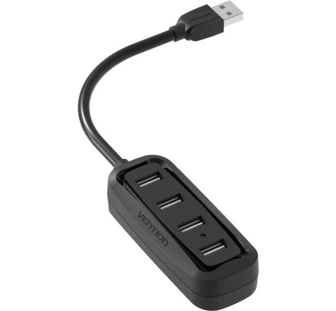 Vention Хаб USB 2.0 -> 4xUSB-A 2.0, 1,0м, чорний Vention