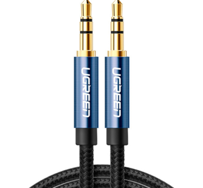 Ugreen Кабель мультимедійний 3.5mm M to 3.5mm M 0.5m 90° corner AV112 blue Ugreen (60178)