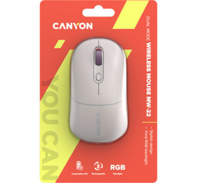 Мишка Canyon MW-22 Dual Band RGB Wireless Rice (CNS-CMSW22RC)