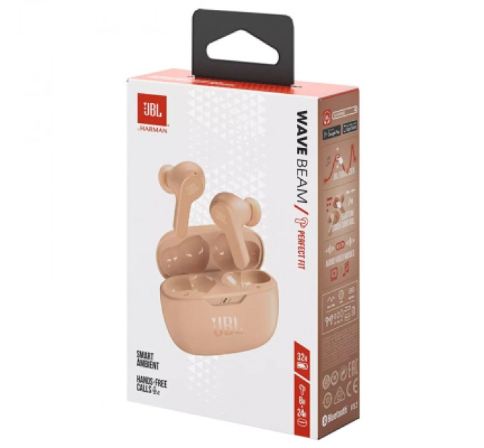 Навушники JBL Wave Beam TWS Beige (JBLWBEAMBEG)